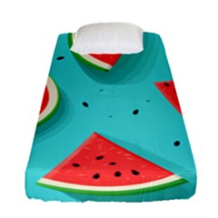 Watermelon Fruit Slice Fitted Sheet (single Size) by Ravend