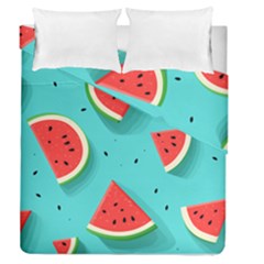 Watermelon Fruit Slice Duvet Cover Double Side (queen Size) by Ravend