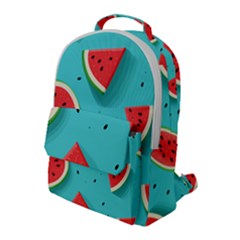 Watermelon Fruit Slice Flap Pocket Backpack (large) by Ravend