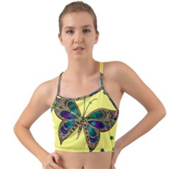 Butterfly Mosaic Yellow Colorful Mini Tank Bikini Top by Amaryn4rt