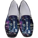 Black Building Lighted Under Clear Sky Women s Classic Loafer Heels View1