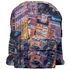 Aerial Photo Of Cityscape At Night Giant Full Print Backpack by Modalart