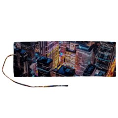 Aerial Photo Of Cityscape At Night Roll Up Canvas Pencil Holder (m) by Modalart