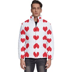 Heart Red Love Valentines Day Men s Puffer Bubble Jacket Coat by Bajindul