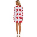 Heart Red Love Valentines Day Long Sleeve Deep V Mini Dress  View4