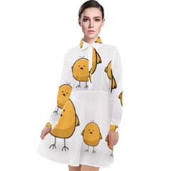 Chick Easter Cute Fun Spring Long Sleeve Chiffon Shirt Dress by Ndabl3x