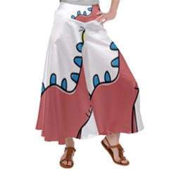 Dinosaur Dragon Drawing Cute Women s Satin Palazzo Pants by Ndabl3x