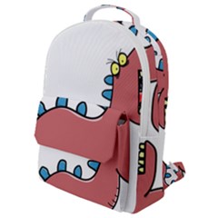 Dinosaur Dragon Drawing Cute Flap Pocket Backpack (small) by Ndabl3x