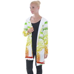 Throughts Construct Does Face Longline Hooded Cardigan by Ndabl3x