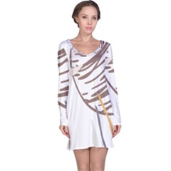 Abstract Hand Vine Lines Drawing Long Sleeve Nightdress by Ndabl3x