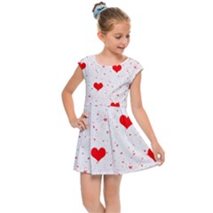 Hearts Romantic Love Valentines Kids  Cap Sleeve Dress by Ndabl3x