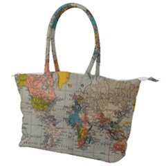 Vintage World Map Canvas Shoulder Bag by Ndabl3x