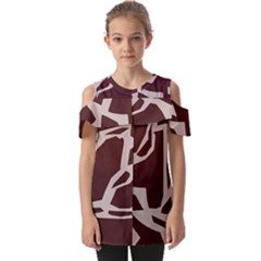 Cracked Pattern Boho Art Design Fold Over Open Sleeve Top by Grandong