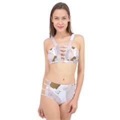 Flower Branch Corolla Wreath Cage Up Bikini Set by Grandong