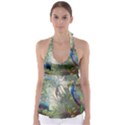 Peafowl Peacock Bird Birds Painting Art Wildlife Tie Back Tankini Top View1