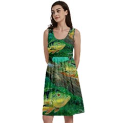 Peacock Bass Fishing Classic Skater Dress by Sarkoni