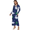 Swan-pattern-elegant-design Long Sleeve Longline Maxi Dress View2