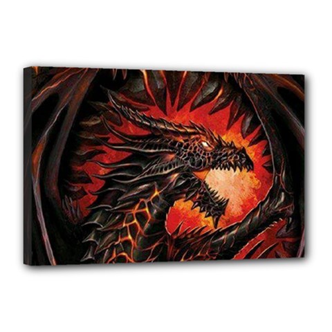 Dragon Canvas 18  X 12  (stretched) by Ndabl3x