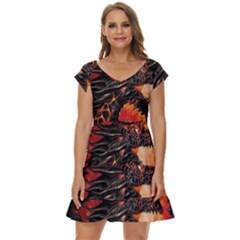 Dragon Short Sleeve Tiered Mini Dress