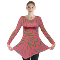 Pattern Saying Wavy Long Sleeve Tunic  by Ndabl3x