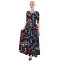 Stained Glass Mosaic Abstract Half Sleeves Maxi Dress View1