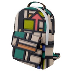 Door Stained Glass Stained Glass Flap Pocket Backpack (small) by Sarkoni