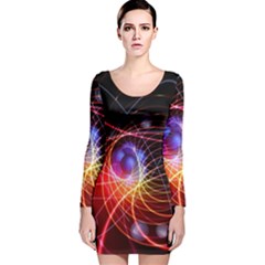 Physics Quantum Physics Particles Long Sleeve Velvet Bodycon Dress by Sarkoni