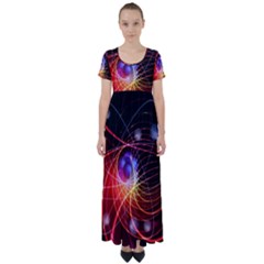 Physics Quantum Physics Particles High Waist Short Sleeve Maxi Dress by Sarkoni