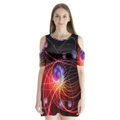 Physics Quantum Physics Particles Shoulder Cutout Velvet One Piece by Sarkoni