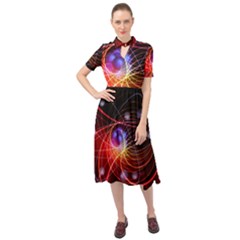 Physics Quantum Physics Particles Keyhole Neckline Chiffon Dress by Sarkoni