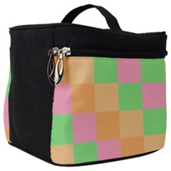 Checkerboard Pastel Squares Make Up Travel Bag (big) by Grandong