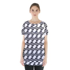 Pattern Monochrome Repeat Skirt Hem Sports Top by Apen