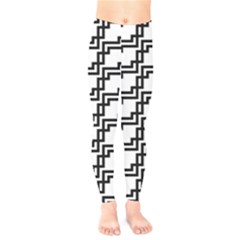 Pattern Monochrome Repeat Kids  Classic Winter Leggings by Apen