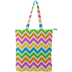 Chevron Pattern Design Texture Double Zip Up Tote Bag by Apen