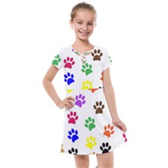 Pawprints Paw Prints Paw Animal Kids  Cross Web Dress by Apen