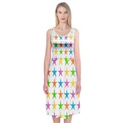 Star Pattern Design Decoration Midi Sleeveless Dress by Apen