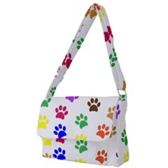 Pawprints Paw Prints Paw Animal Full Print Messenger Bag (l) by Apen