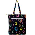 Abstract Background Retro 60s 70s Double Zip Up Tote Bag View2