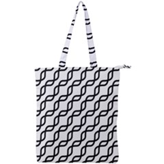 Diagonal Stripe Pattern Double Zip Up Tote Bag by Apen