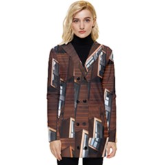 Abstract Architecture Building Business Button Up Hooded Coat  by Amaryn4rt