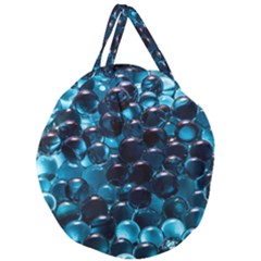 Blue Abstract Balls Spheres Giant Round Zipper Tote by Amaryn4rt