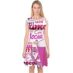 Coffee Cup Lettering Coffee Cup Capsleeve Midi Dress by Amaryn4rt