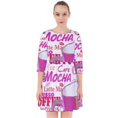 Coffee Cup Lettering Coffee Cup Smock Dress by Amaryn4rt