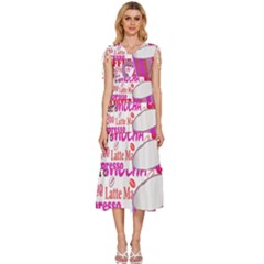 Coffee Cup Lettering Coffee Cup V-neck Drawstring Shoulder Sleeveless Maxi Dress by Amaryn4rt