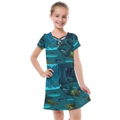 Waterfalls Wallpaper Adventure Time Kids  Cross Web Dress by Sarkoni