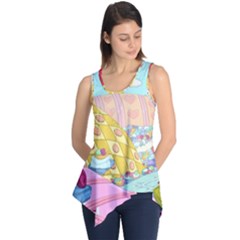 Pillows And Vegetable Field Illustration Adventure Time Cartoon Sleeveless Tunic by Sarkoni