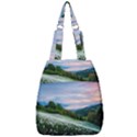 Field Of White Petaled Flowers Nature Landscape Center Zip Backpack View1