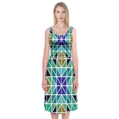 Mosaic Triangle Symmetry Midi Sleeveless Dress by Apen