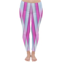 Geometric 3d Design Pattern Pink Classic Winter Leggings by Apen