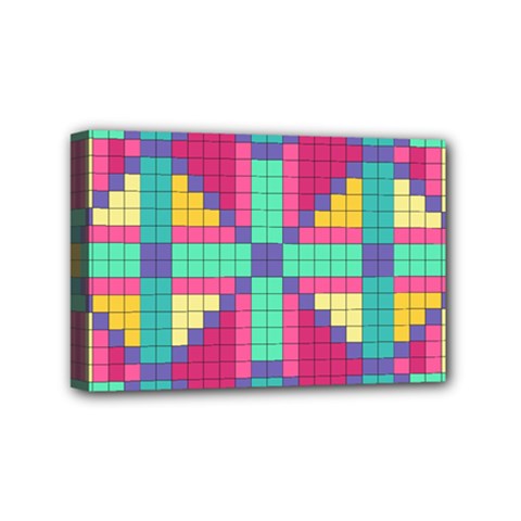 Checkerboard Squares Abstract Texture Patterns Mini Canvas 6  X 4  (stretched) by Apen